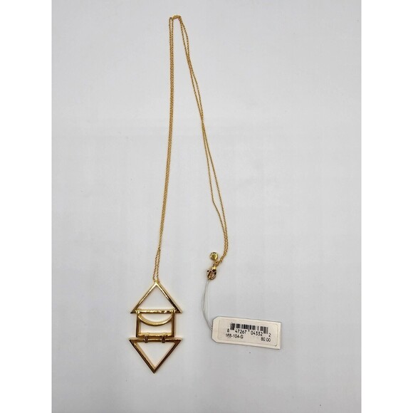 NEW w/ Tag Gorjana Abstract Pendant Geometric Necklace Gold Tone MSRP: $80.00 - Picture 2 of 2